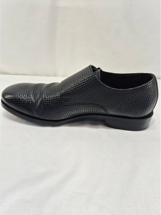 Massimo Dutti classic leather black monk shoes double buckle Mens EUR 43 main image 9